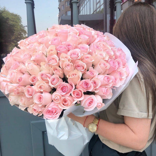 100 pink roses