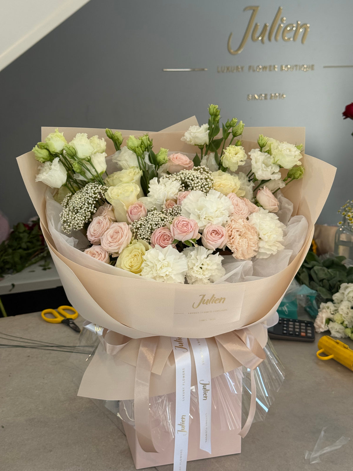 Florist Choice — Signature Pure White & Ivory Bouquet